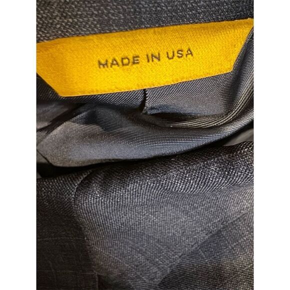 Hickey Freeman New York Traveler Wool Blend Grey Plaid Blazer Jacket Size 46R - Picture 9 of 14